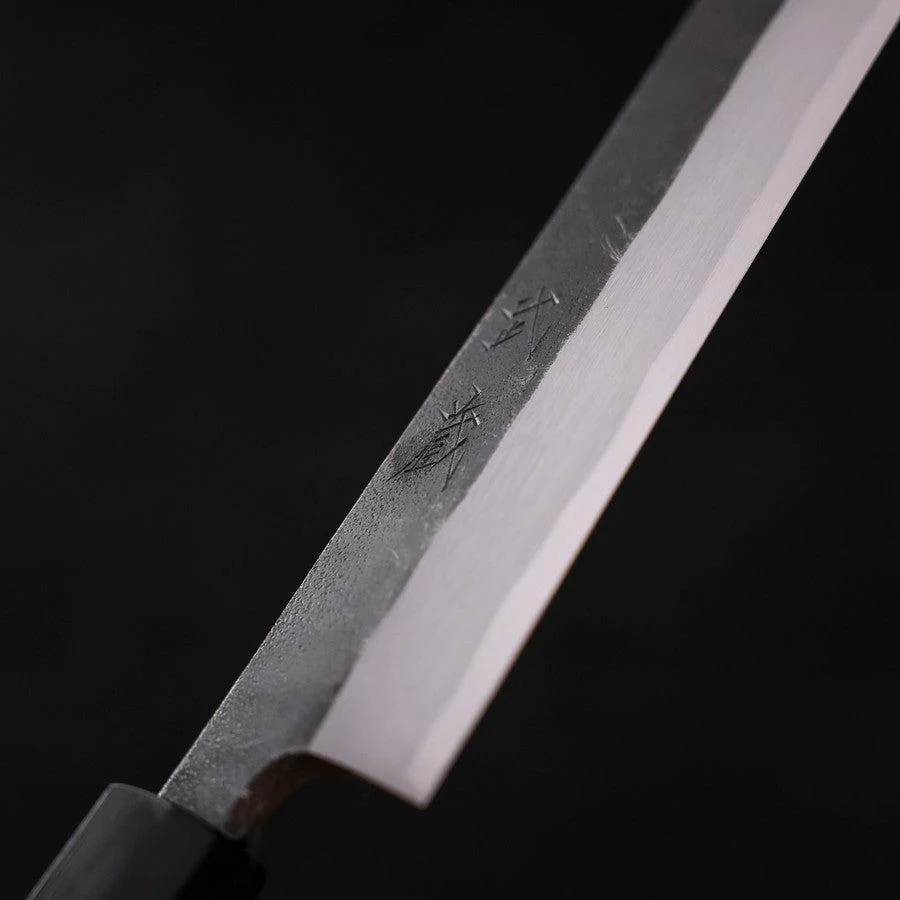 Sakimaru Takohiki Blue Steel #2 Kurouchi Büffelhorn und Wenge Griff 300mm - Image 3