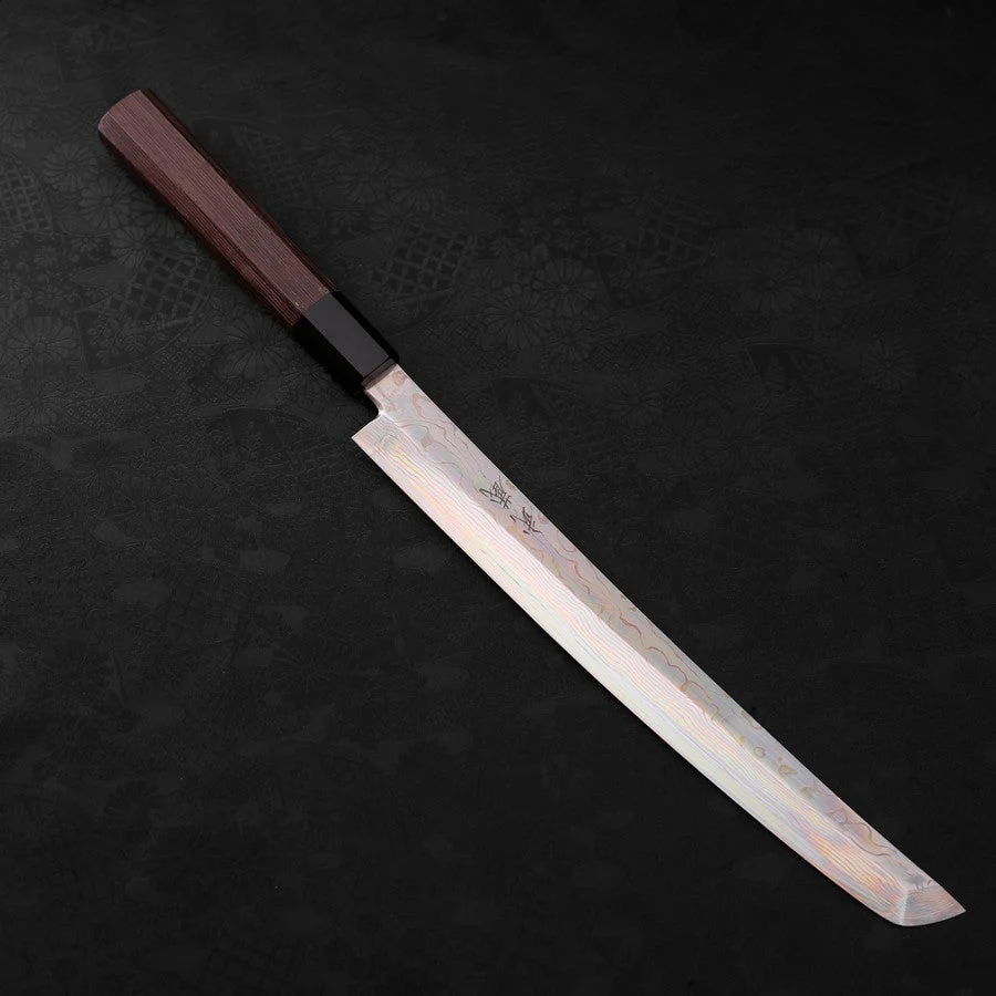 Sakimaru Takohiki Silver Steel #3 Damast Büffelhorn und Wenge Griff 270mm