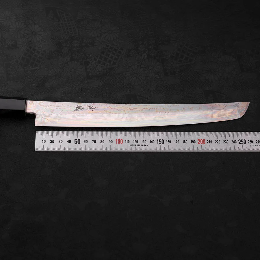 Sakimaru Takohiki Silver Steel #3 Damast Büffelhorn und Wenge Griff 270mm - Image 7