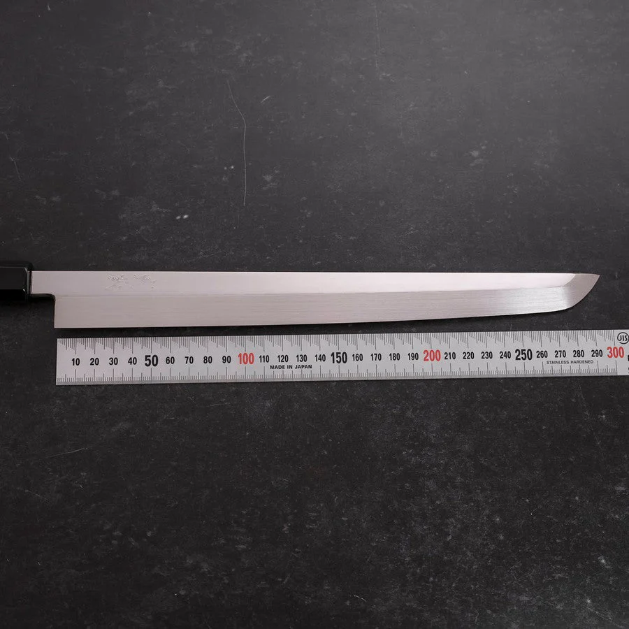 Sakimaru Takohiki White Steel #2 Honyaki Büffelhorn und Ebenholz Griff 300mm - Image 7