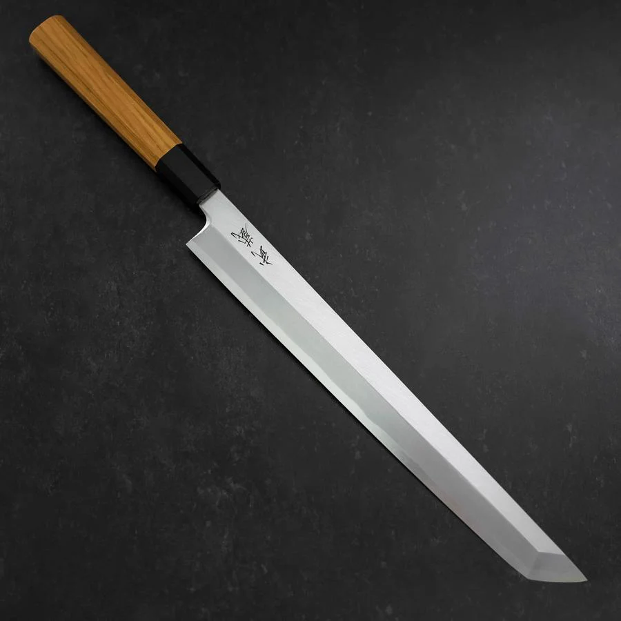 Sakimaru Takohiki White Steel #2 Kasumi Büffelhorn und Teakholz Griff 300mm