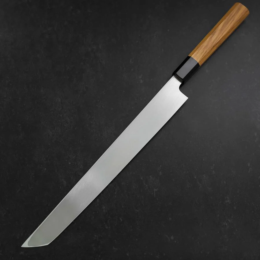Sakimaru Takohiki White Steel #2 Kasumi Büffelhorn und Teakholz Griff 300mm - Image 2