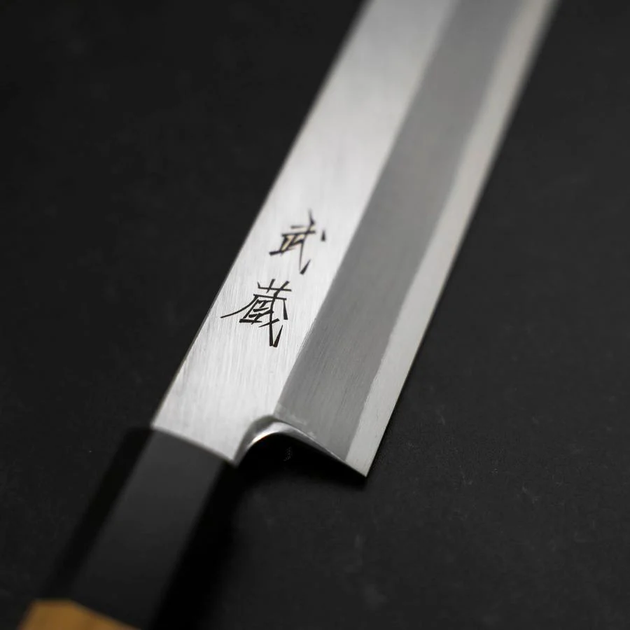 Sakimaru Takohiki White Steel #2 Kasumi Büffelhorn und Teakholz Griff 300mm - Image 3