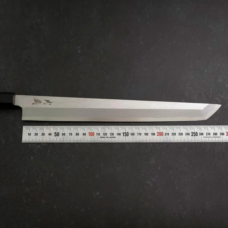 Sakimaru Takohiki White Steel #2 Kasumi Büffelhorn und Teakholz Griff 300mm - Image 7