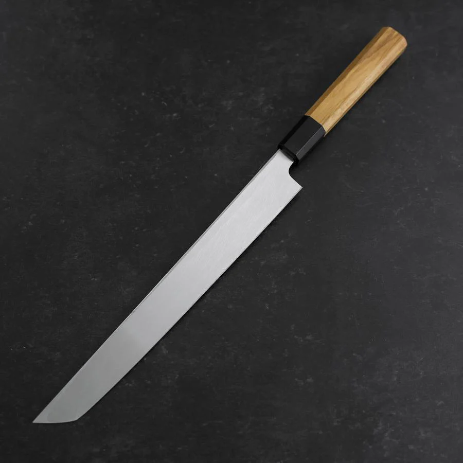 Sakimaru Takohiki White Steel #2 Kasumi Büffelhorn und Teakholz Griff 270mm - Image 3