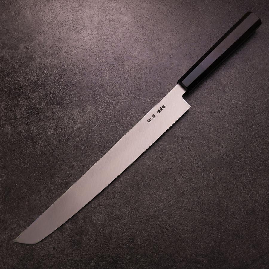 Sakimaru Takohiki White Steel #2 Mond-Fuji Wasser Honyaki Büffelhorn und Ebenholz Griff 270mm mit Magnolienholzscheide - Image 2