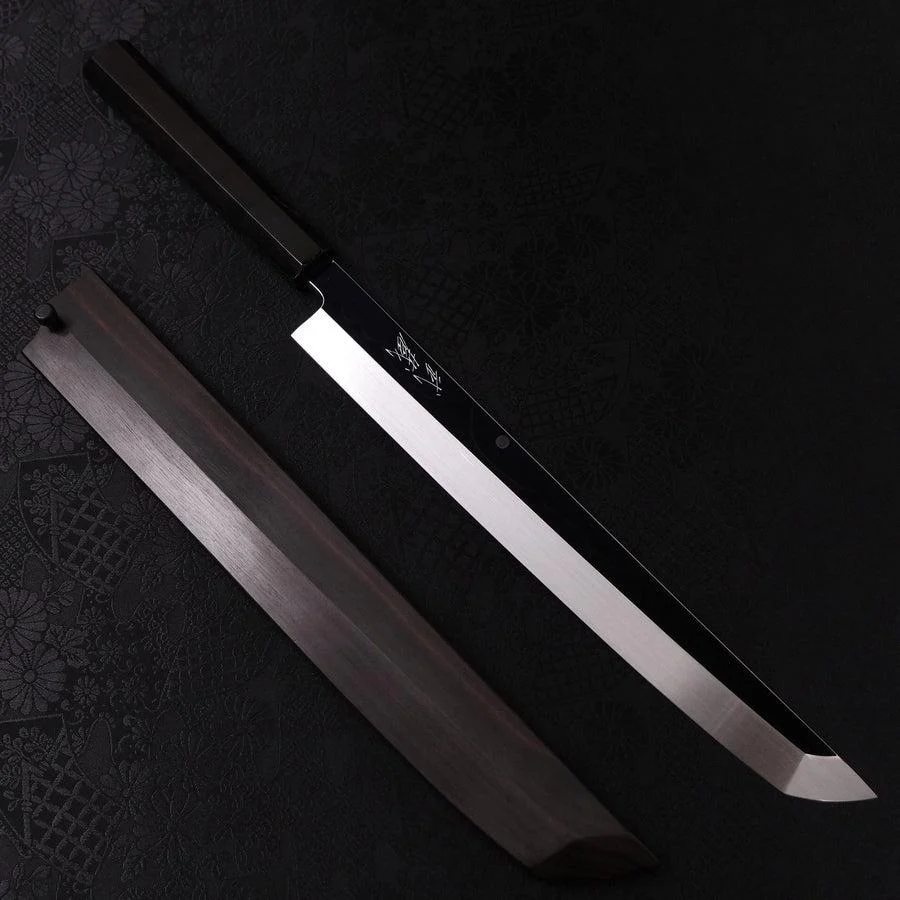 Sakimaru Takohiki White Steel #2 Mond-Fuji Sui-Honyaki Büffelhorn und Ebenholz Griff 270mm - Image 11