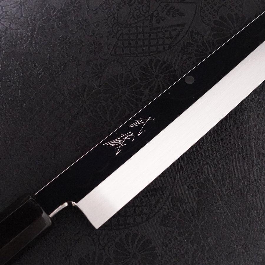 Sakimaru Takohiki White Steel #2 Mond-Fuji Sui-Honyaki Büffelhorn und Ebenholz Griff 270mm - Image 3