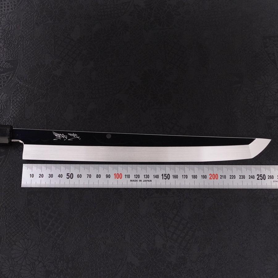 Sakimaru Takohiki White Steel #2 Mond-Fuji Sui-Honyaki Büffelhorn und Ebenholz Griff 270mm - Image 9
