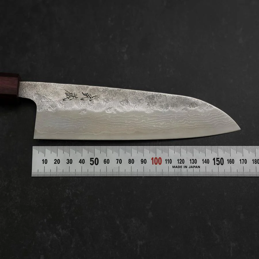 Santoku 440C Nashiji Damast Lila Urushi Griff 165mm - Image 7