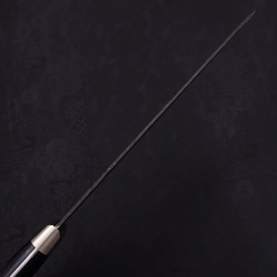 Santoku Aogami-Super Edelstahlummantelung Kurouchi Tsuchime Schwarzer Westlicher Griff 180mm - Image 5