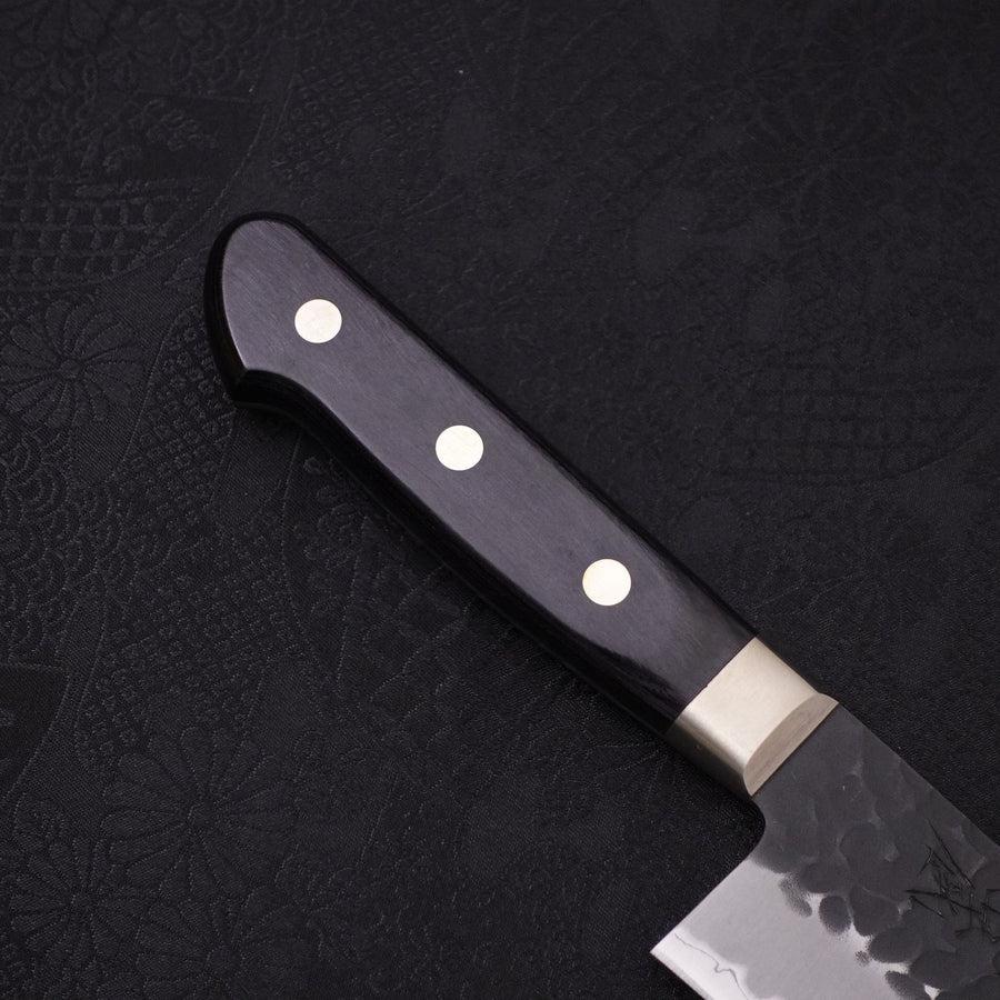 Santoku Aogami-Super Edelstahlummantelung Kurouchi Tsuchime Schwarzer Westlicher Griff 180mm - Image 6