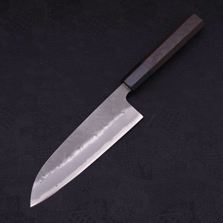 Santoku Aogami-Super Edelstahlummantelung Nashiji Büffelhorn und Ebenholz Griff 165mm - Image 2