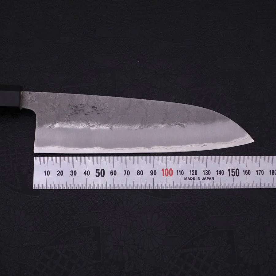Santoku Aogami-Super Edelstahlummantelung Nashiji Büffelhorn und Ebenholz Griff 165mm - Image 7
