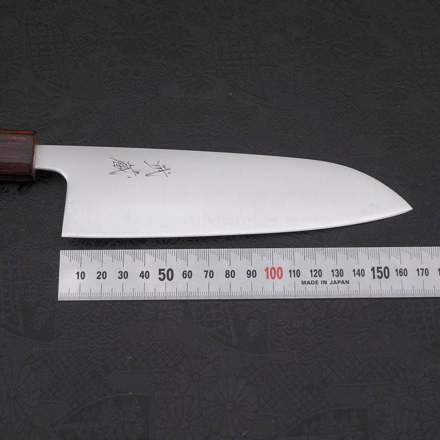 Santoku Aogami-Super Poliert Sumi Urushi Griff 165mm - Image 7
