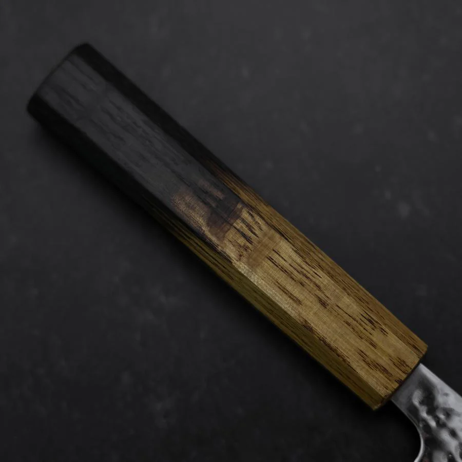 Santoku AUS-10 Kagami Tsuchime Damast Yaki Urushi Griff 165mm - Image 6