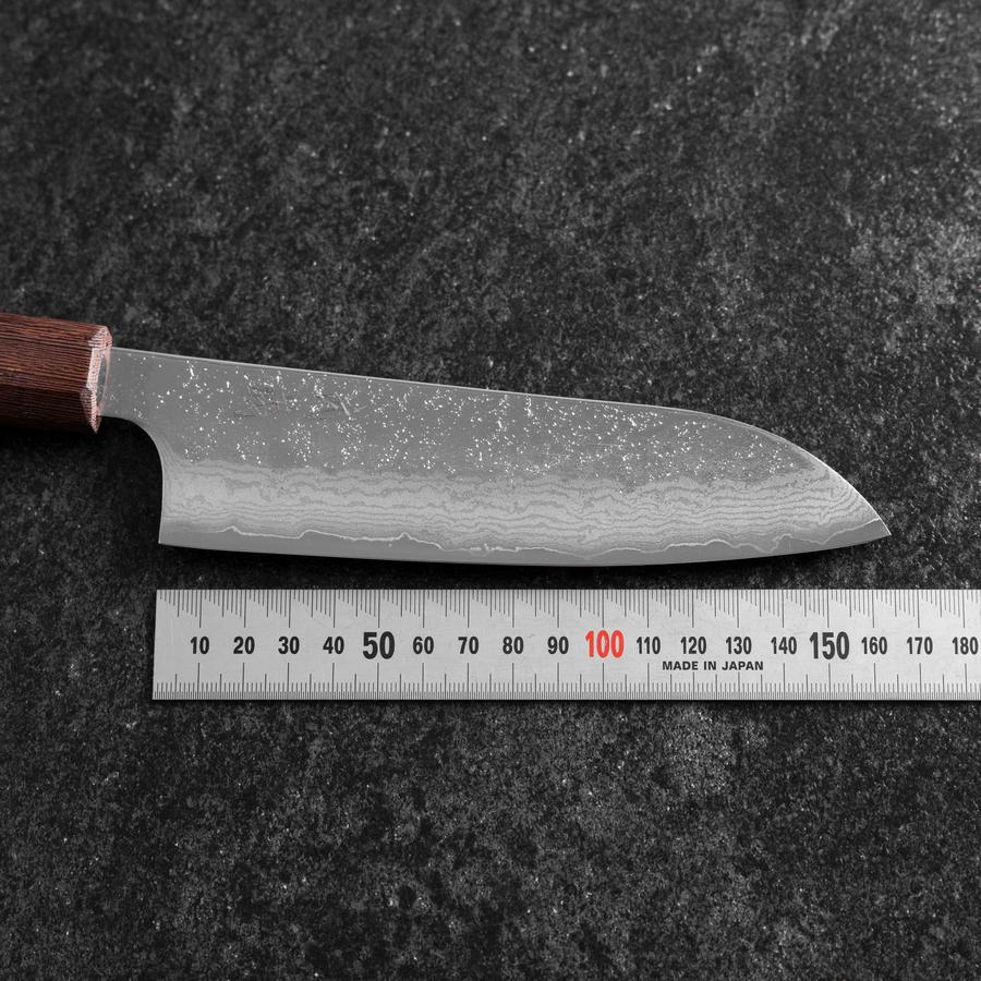 Santoku AUS-10 Nashiji Damast Wenge Griff 165mm - Image 7