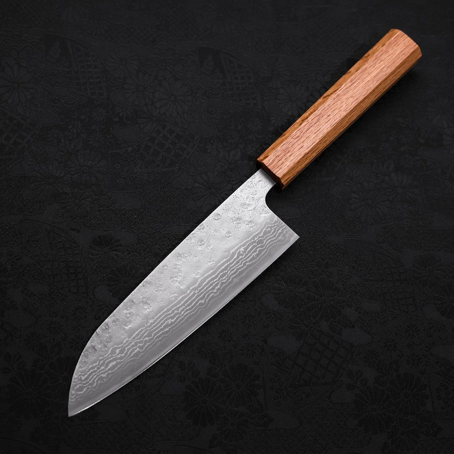 Santoku AUS-10 Nashiji Damast Eichenholz Griff 165mm - Image 2