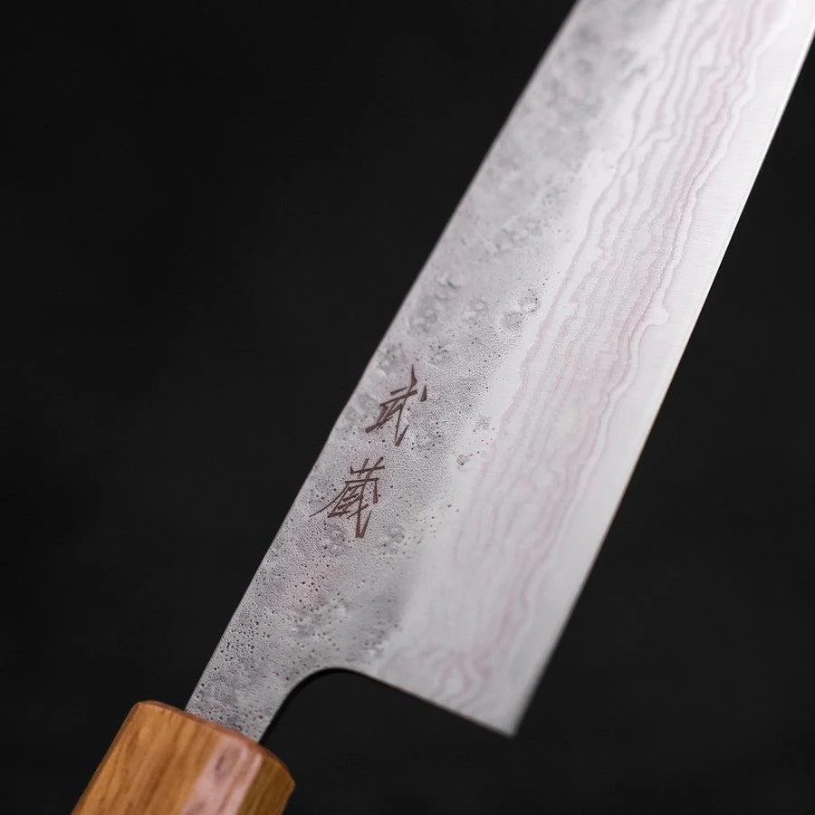 Santoku AUS-10 Nashiji Damast Yaki Urushi Griff 165mm - Image 3