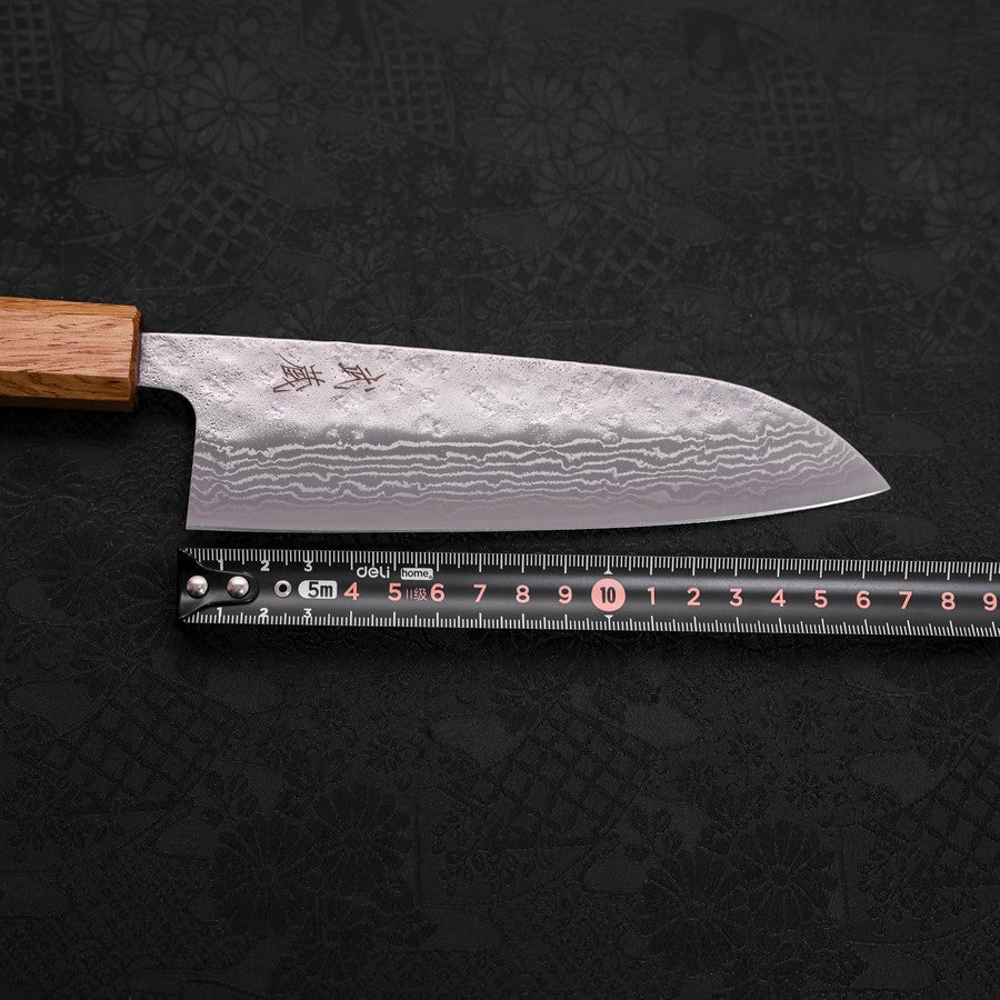 Santoku AUS-10 Nashiji Damast Yaki Urushi Griff 165mm - Image 7