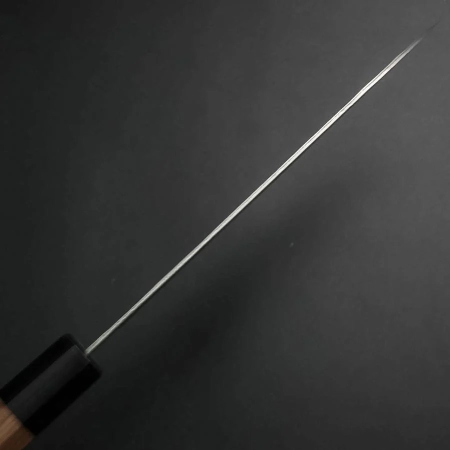 Santoku Silver Steel #3 Nawame Damast Büffelhorn und Walnussholz Griff 165mm - Image 5