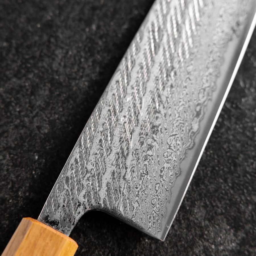 Santoku AUS-10 Nawame Damast Eichenholz Griff 165mm - Image 3