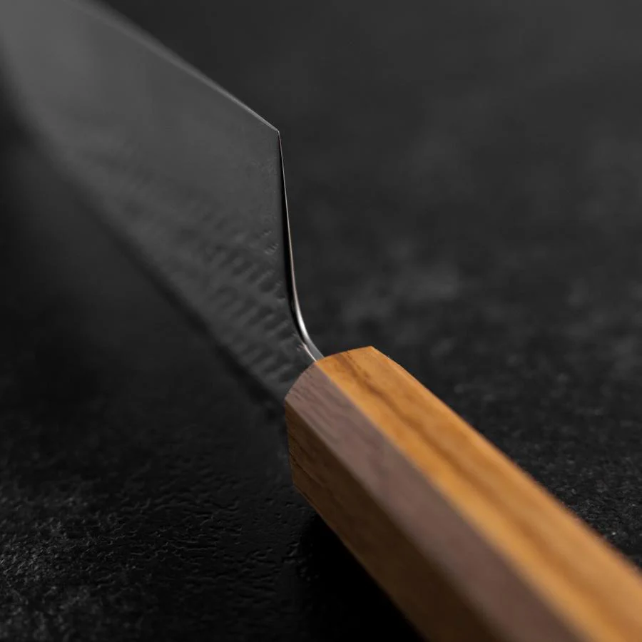 Santoku AUS-10 Nawame Damast Eichenholz Griff 165mm - Image 4