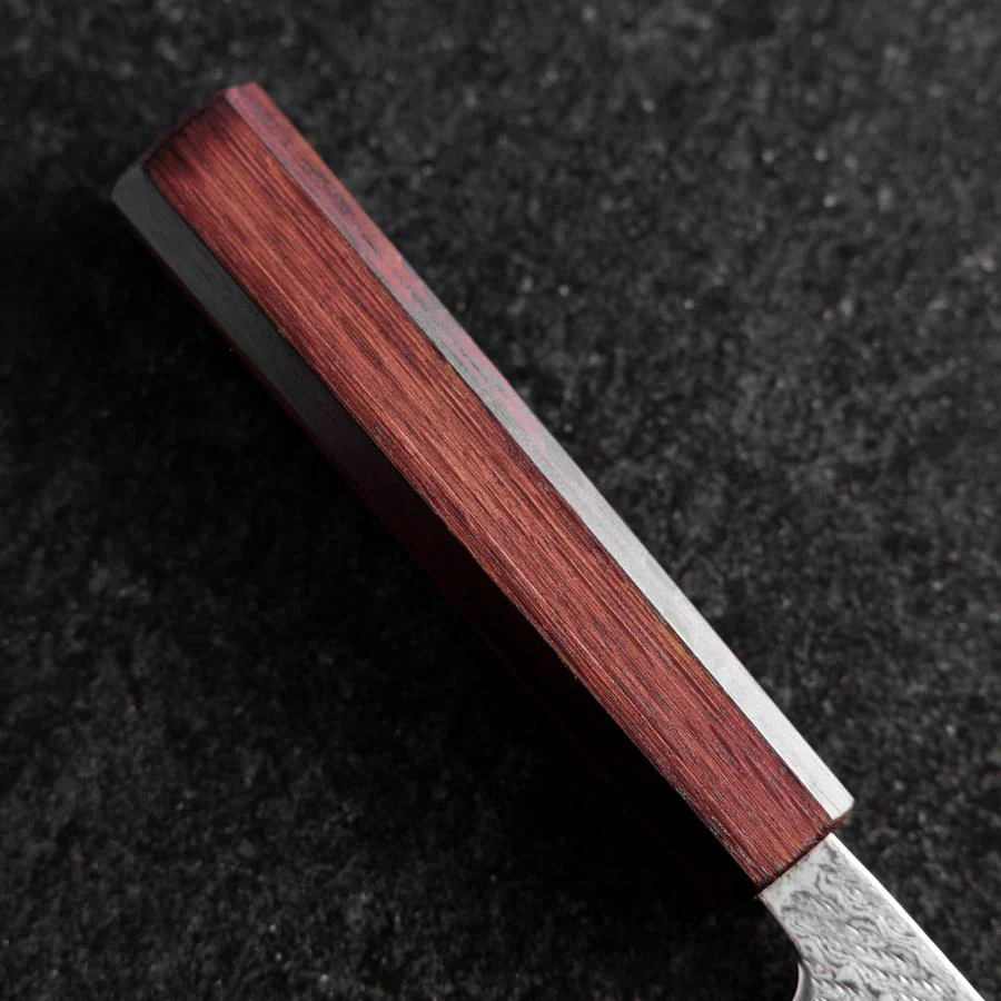 Santoku AUS-10 Nawame Damast Lila Urushi Griff 165mm - Image 6