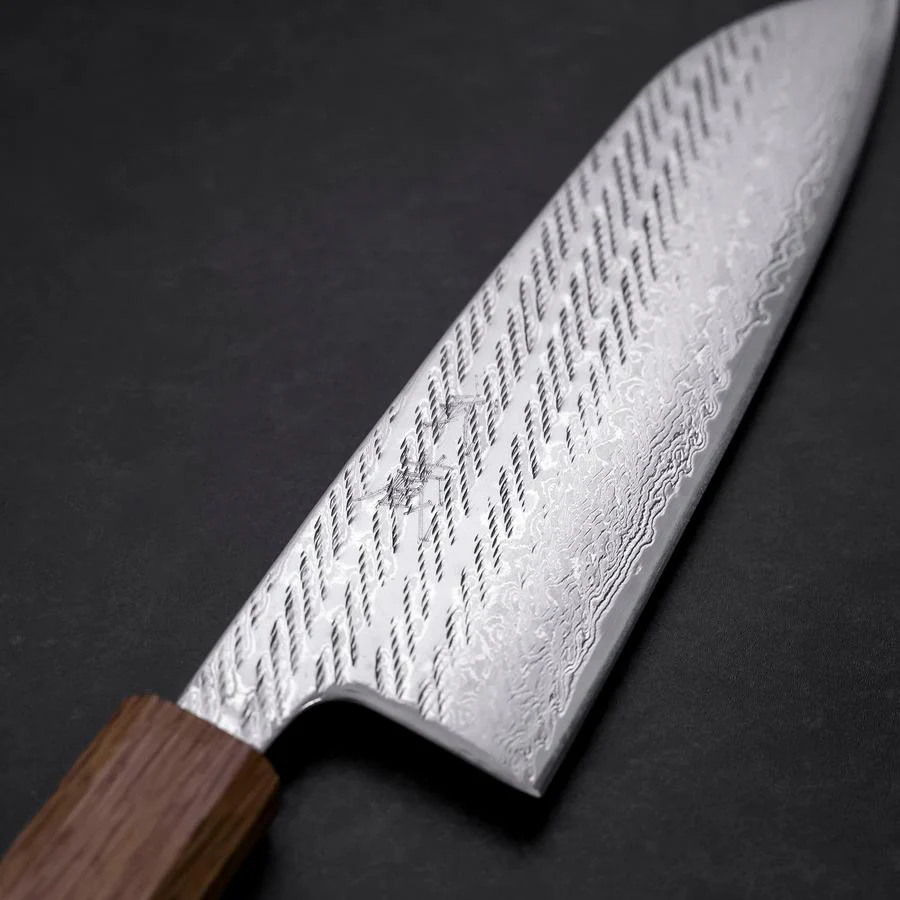 Santoku AUS-10 Nawame Damast Yaki Urushi Griff 165mm - Image 3
