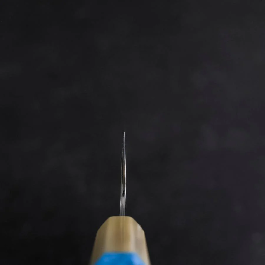 Santoku AUS-10 Nickel Damast Büffelhorn und Türkis Griff 170mm - Image 4