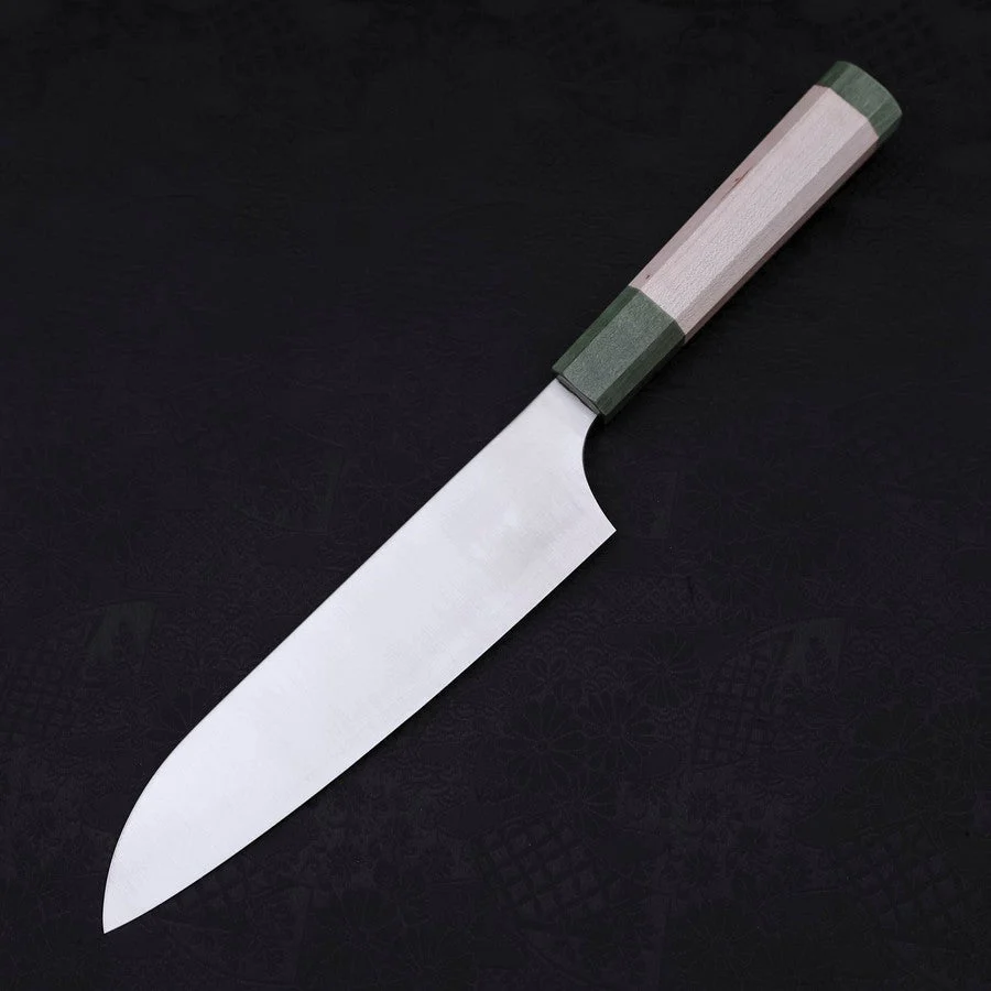 Santoku Blue Super Poliert Grüner Ahornholz Griff 180mm - Image 2
