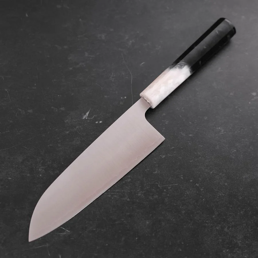 Santoku AUS-10 Poliert Schwarz-Weißer Ozeanplastik Griff 165mm - Image 2