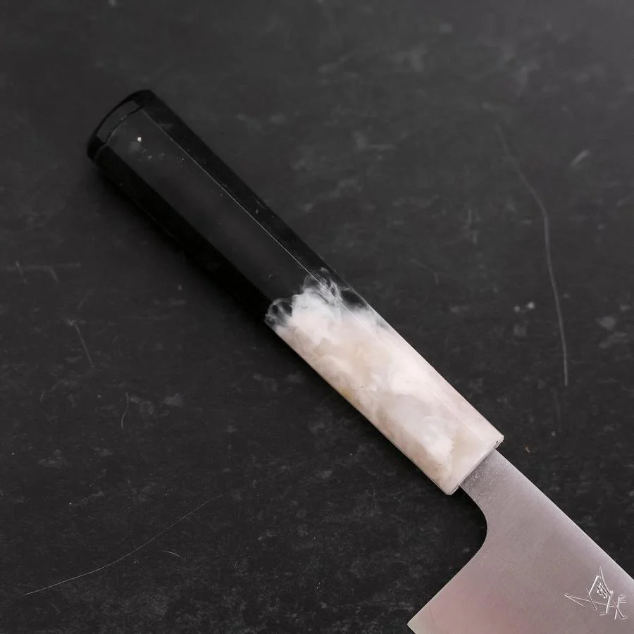 Santoku AUS-10 Poliert Schwarz-Weißer Ozeanplastik Griff 165mm - Image 6