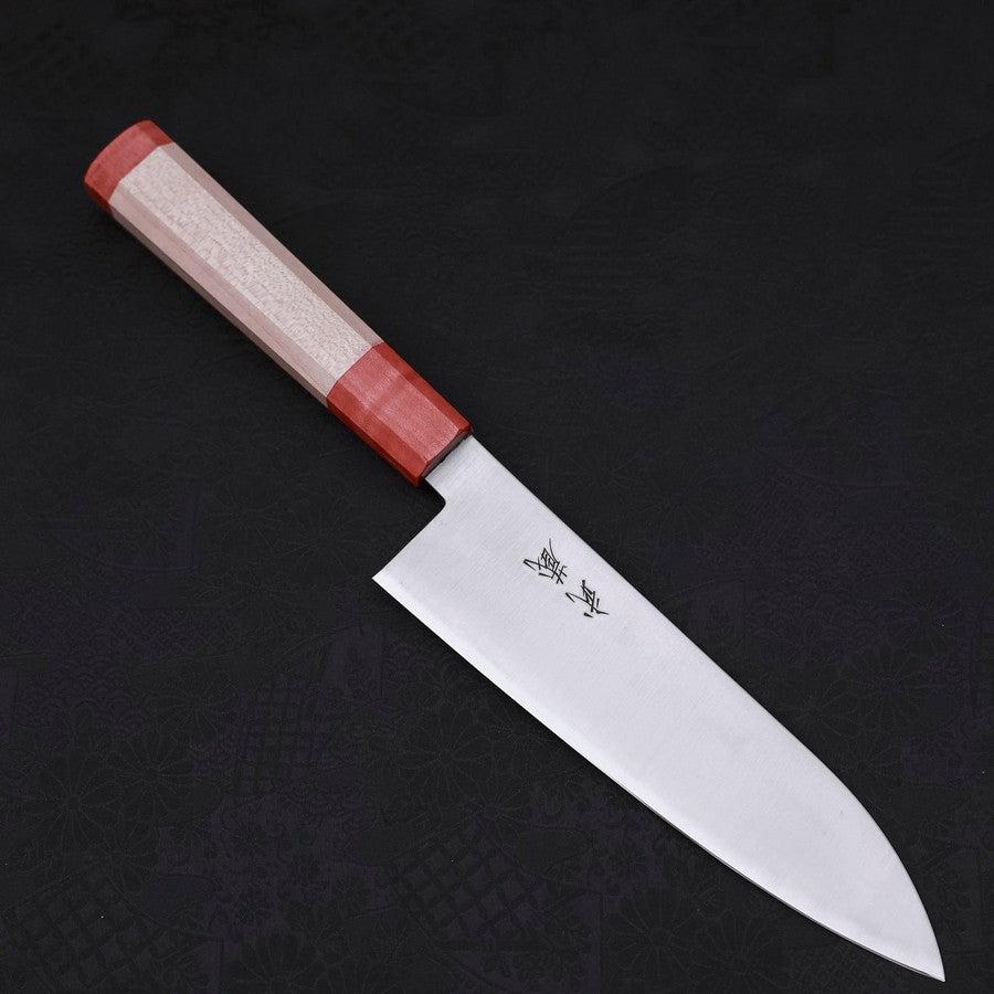 Santoku Blue Super Poliert Roter Ahornholz Griff 180mm