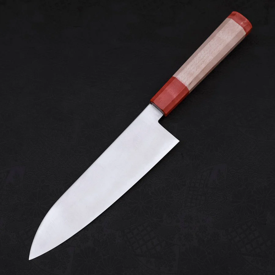 Santoku Blue Super Poliert Roter Ahornholz Griff 180mm - Image 2
