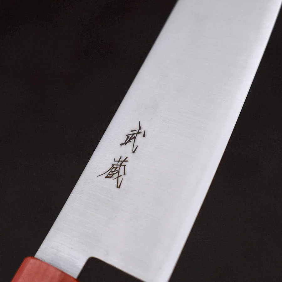 Santoku Blue Super Poliert Roter Ahornholz Griff 180mm - Image 3