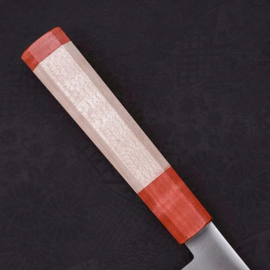 Santoku Blue Super Poliert Roter Ahornholz Griff 180mm - Image 6