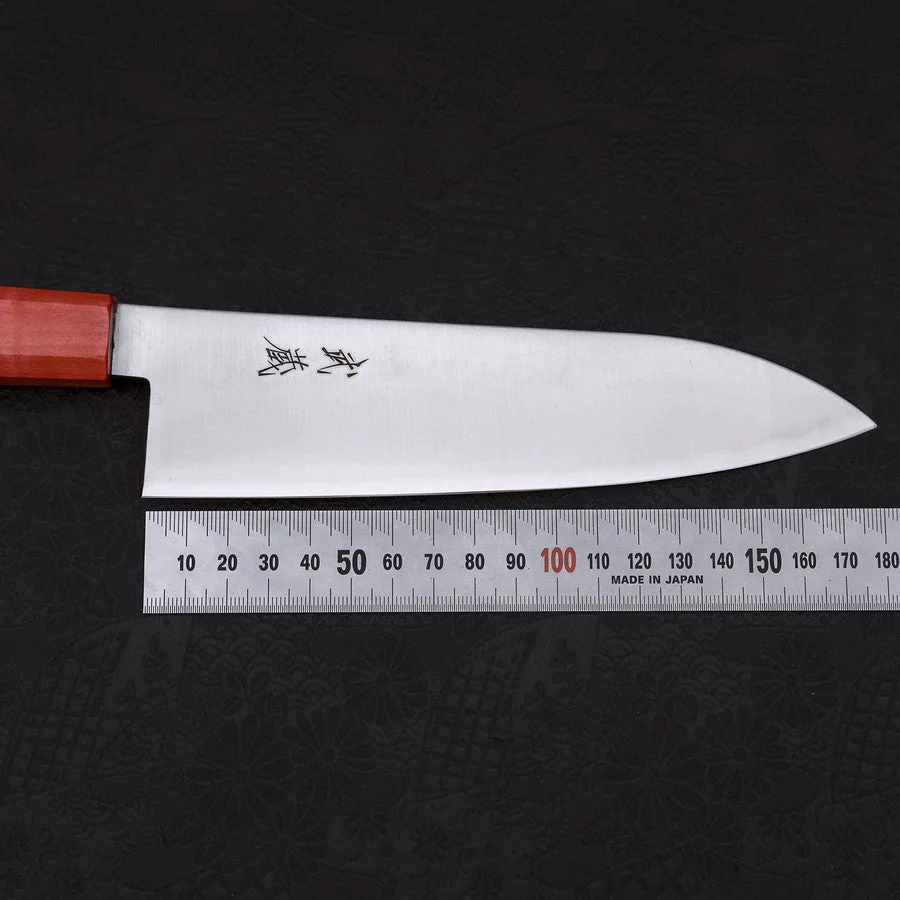Santoku Blue Super Poliert Roter Ahornholz Griff 180mm - Image 7
