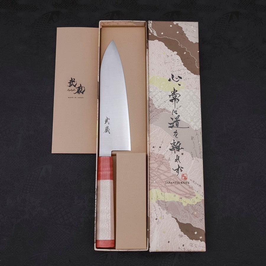 Santoku Blue Super Poliert Roter Ahornholz Griff 180mm - Image 8