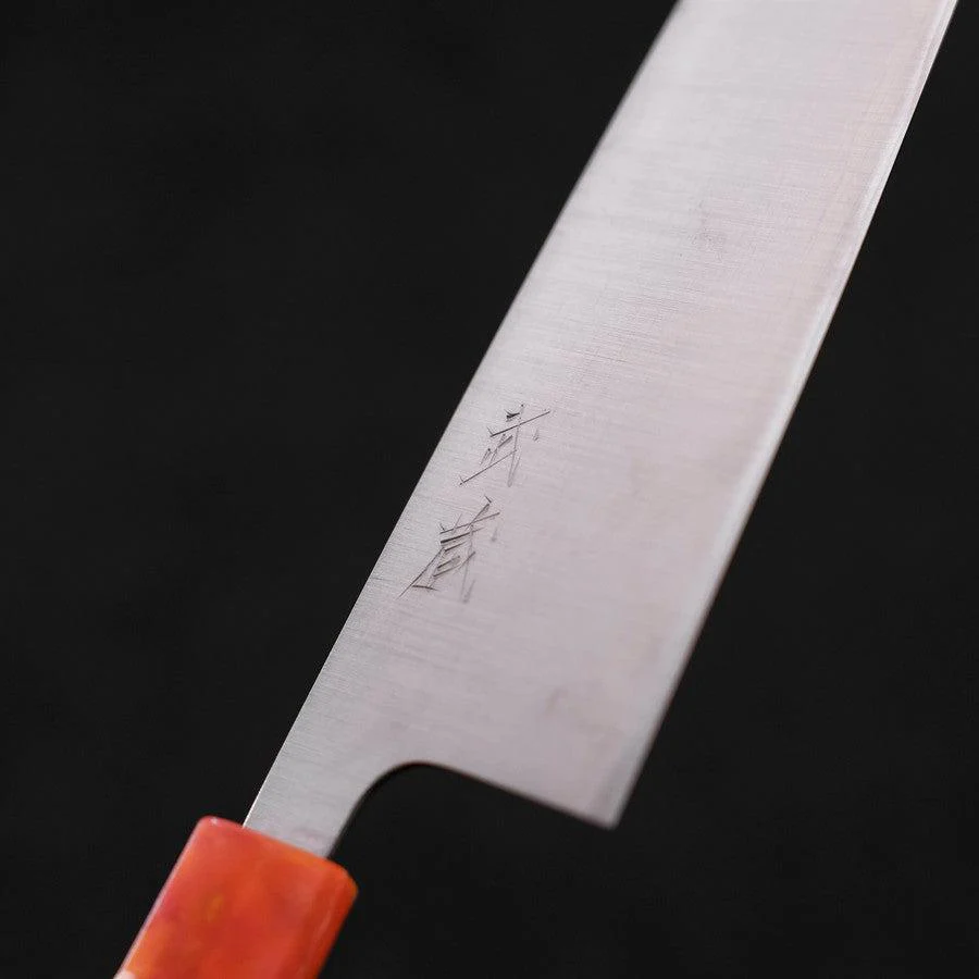 Santoku AUS-10 Poliert Orange-Schwarzer Ozeanplastik Griff 165mm - Image 3