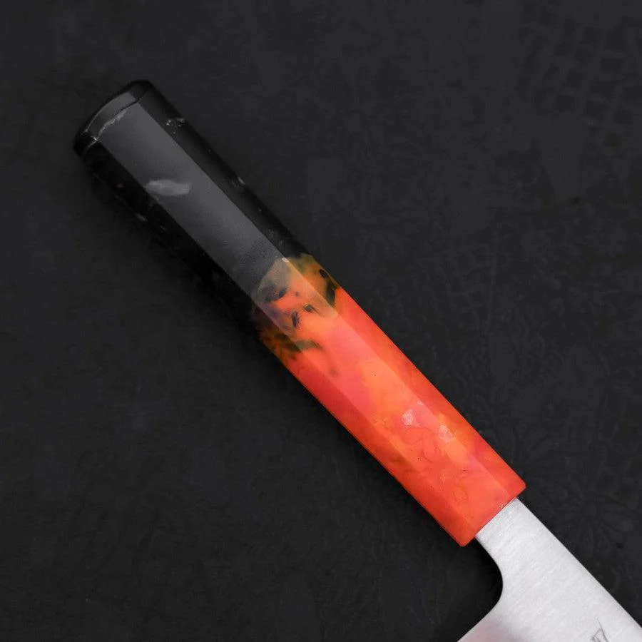 Santoku AUS-10 Poliert Orange-Schwarzer Ozeanplastik Griff 165mm - Image 6
