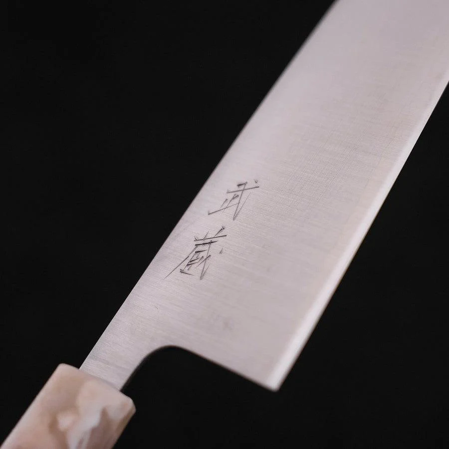 Santoku AUS-10 Poliert Orange-Weißer Ozeanplastik Griff 165mm - Image 3