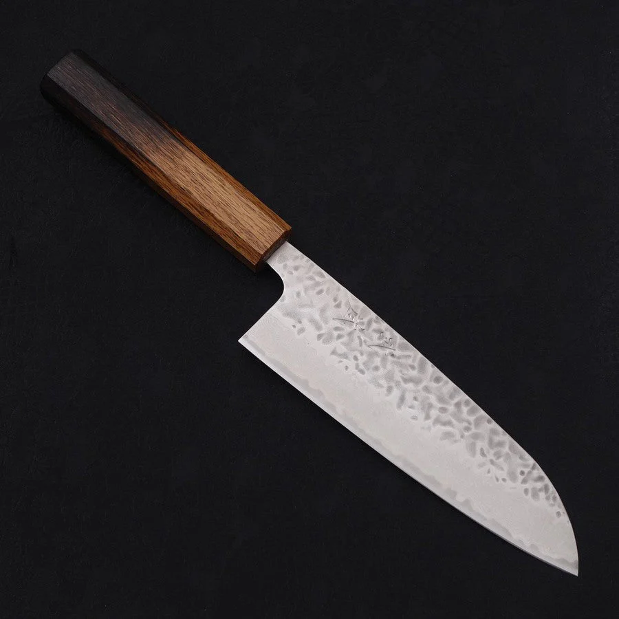 Santoku AUS-10 Tsuchime Damast Yaki Urushi Griff 165mm