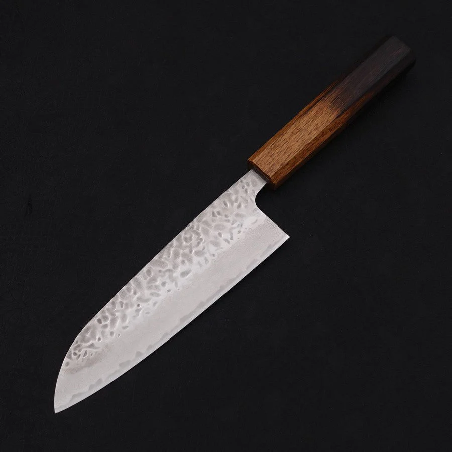 Santoku AUS-10 Tsuchime Damast Yaki Urushi Griff 165mm - Image 2