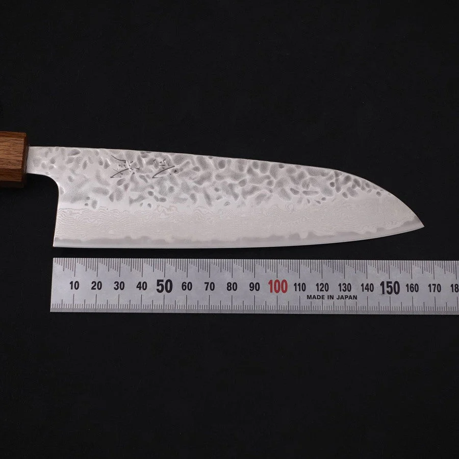 Santoku AUS-10 Tsuchime Damast Yaki Urushi Griff 165mm - Image 7