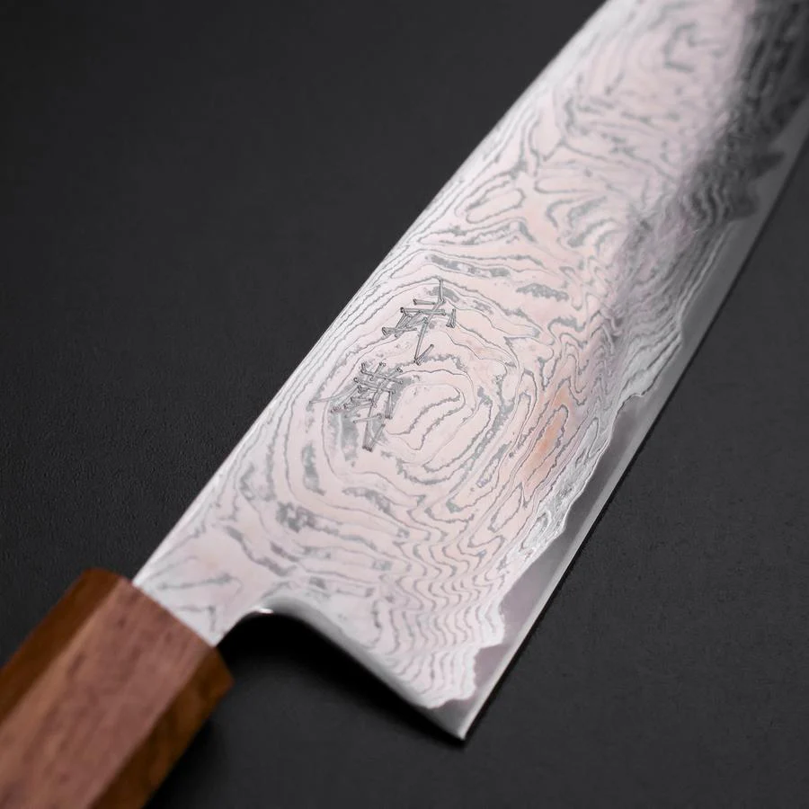 Santoku AUS-10 Wellen Nickel Damast Eichenholz Griff 165mm - Image 3