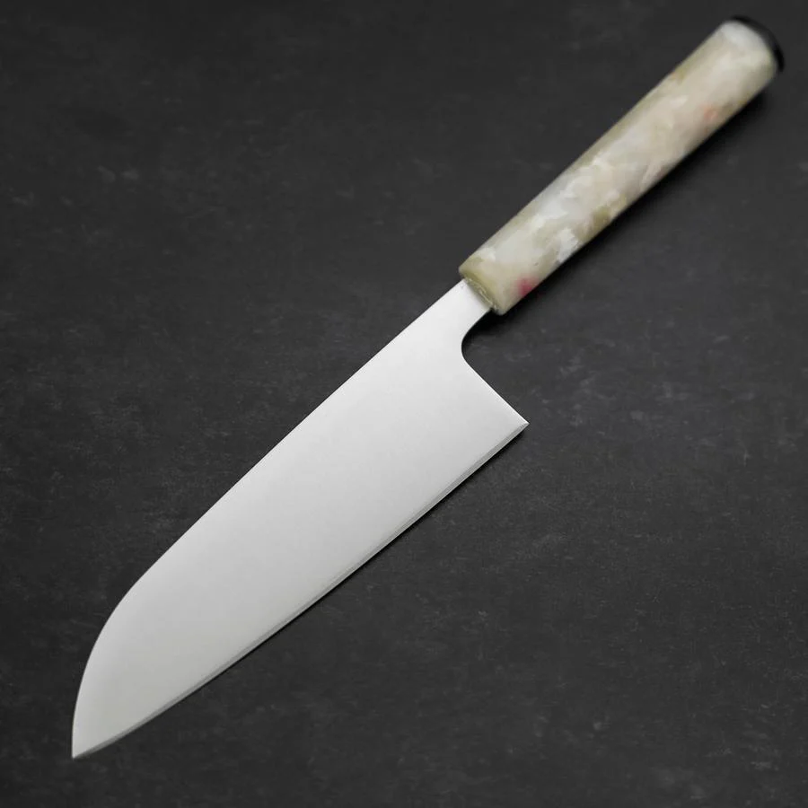 Santoku AUS-8 Poliert Weißer Ozeanplastik Griff 165mm - Image 2