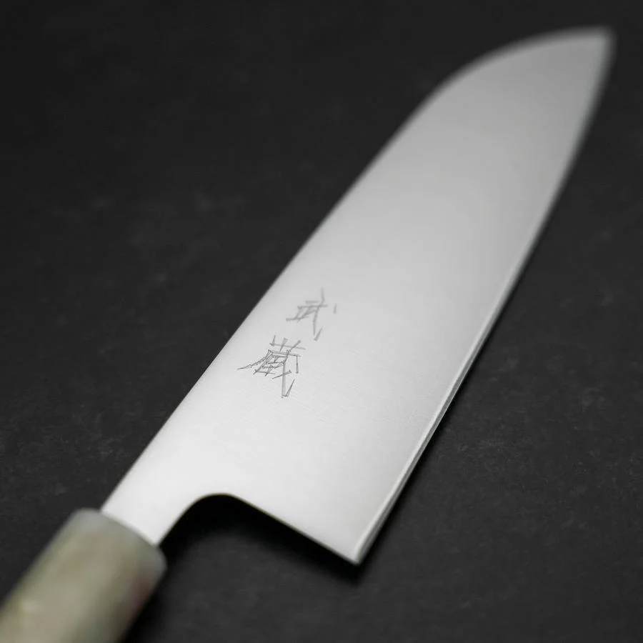 Santoku AUS-8 Poliert Weißer Ozeanplastik Griff 165mm - Image 3