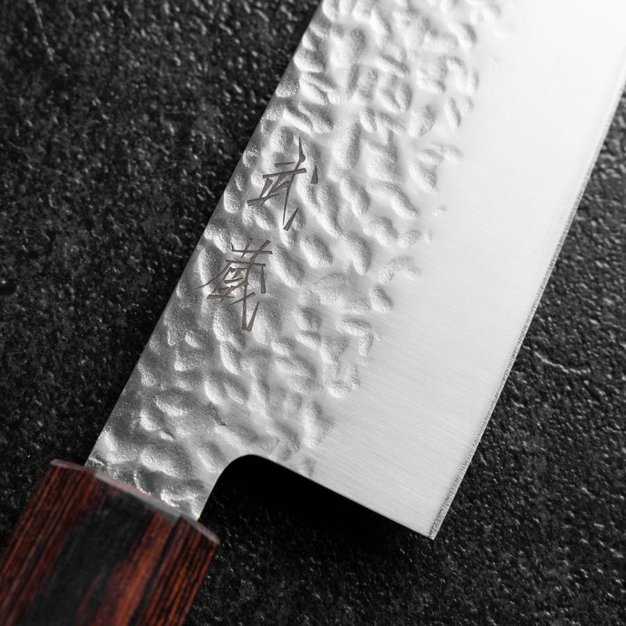 Santoku AUS-8 Tsuchime Mahagoni Griff 180mm - Image 3
