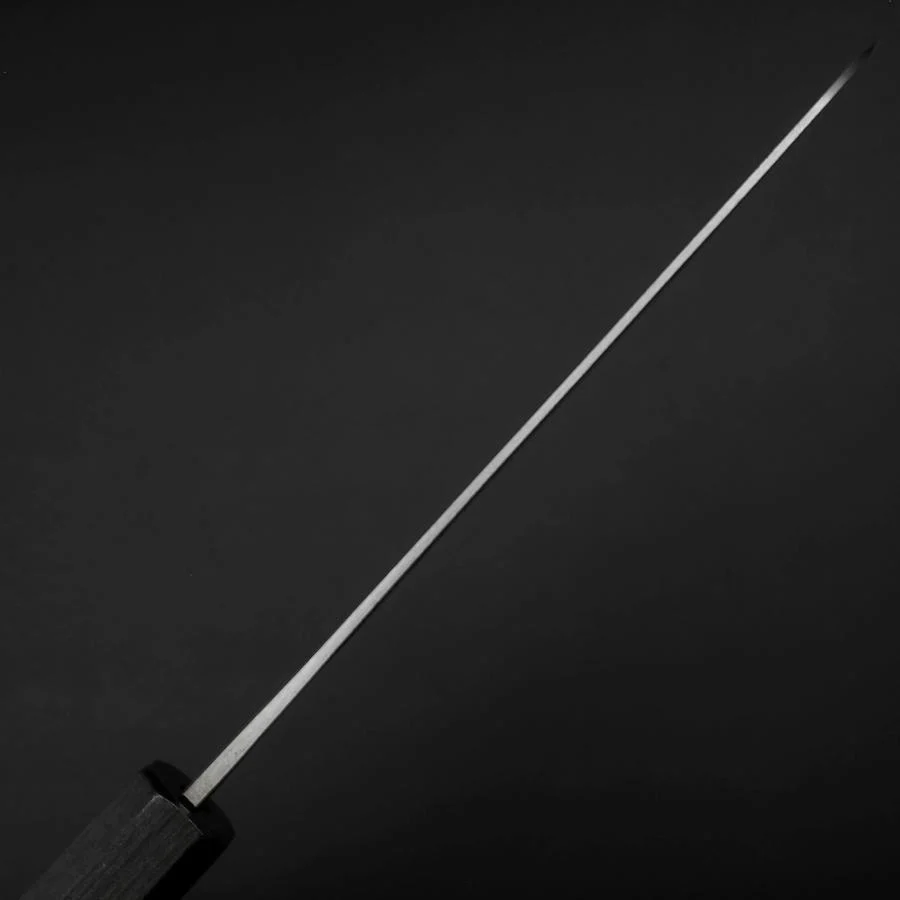 Santoku Blue Steel #1 Edelstahlummantelung Kurouchi Grüner Urushi Griff 170mm - Image 5